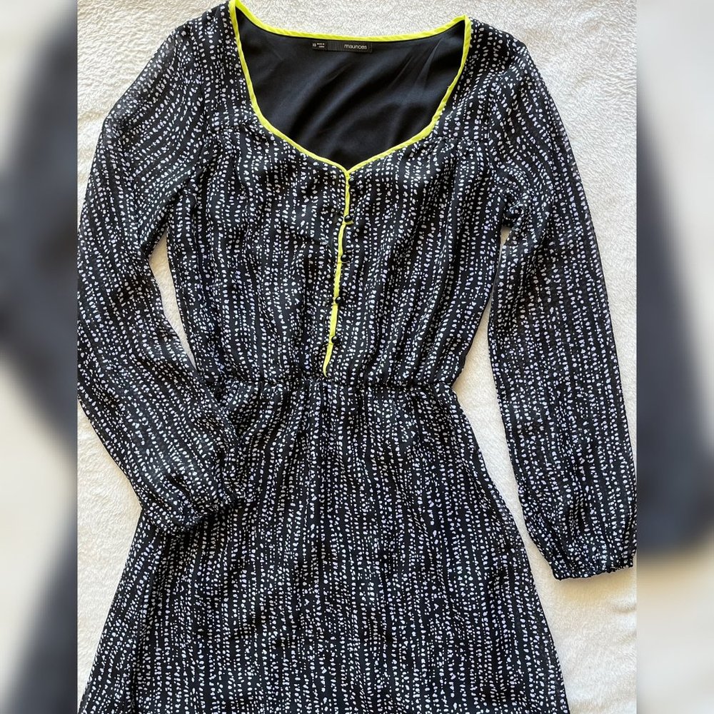 Black Long-Sleeved Fall Dress
